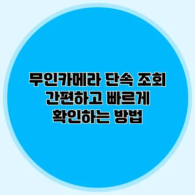 무인카메라 단속 조회 간편하고 빠르게 확인하는 방법