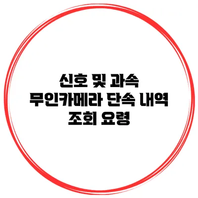 신호 및 과속 무인카메라 단속 내역 조회 요령