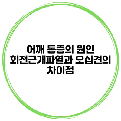 어깨 통증의 원인 회전근개파열과 오십견의 차이점