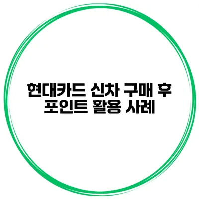 현대카드 신차 구매 후 포인트 활용 사례