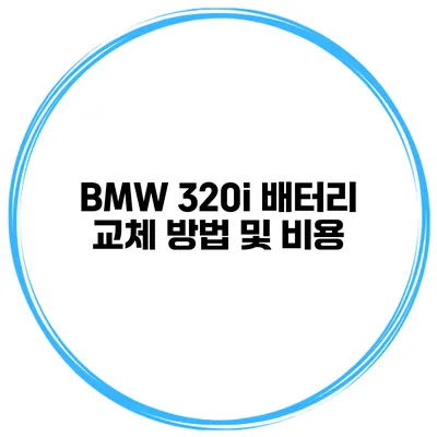 BMW 320i 배터리 교체 방법 및 비용