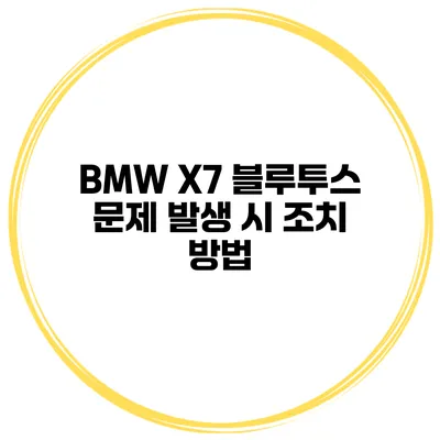 BMW X7 블루투스 문제 발생 시 조치 방법
