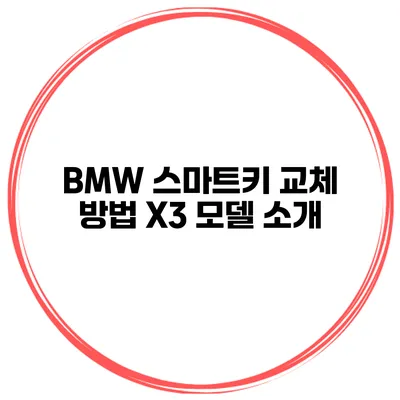BMW 스마트키 교체 방법 X3 모델 소개