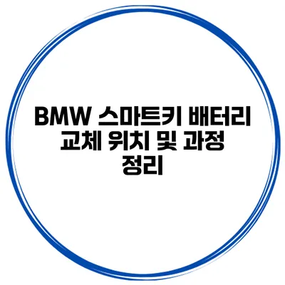 BMW 스마트키 배터리 교체 위치 및 과정 정리