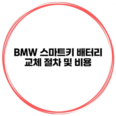 BMW 스마트키 배터리 교체 절차 및 비용