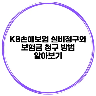 KB손해보험 실비청구와 보험금 청구 방법 알아보기