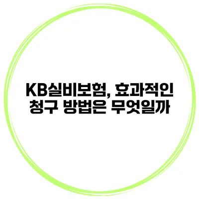 KB실비보험, 효과적인 청구 방법은 무엇일까?
