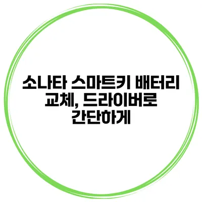 소나타 스마트키 배터리 교체, 드라이버로 간단하게