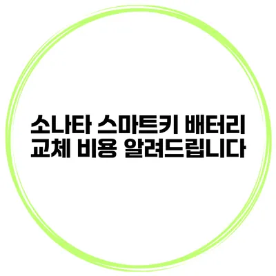 소나타 스마트키 배터리 교체 비용 알려드립니다