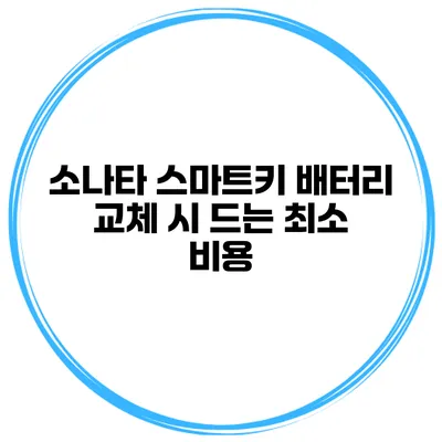 소나타 스마트키 배터리 교체 시 드는 최소 비용