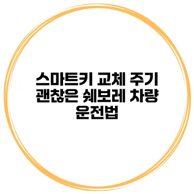 스마트키 교체 주기 괜찮은 쉐보레 차량 운전법