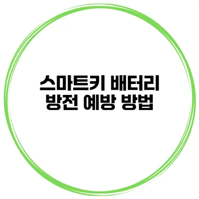 스마트키 배터리 방전 예방 방법