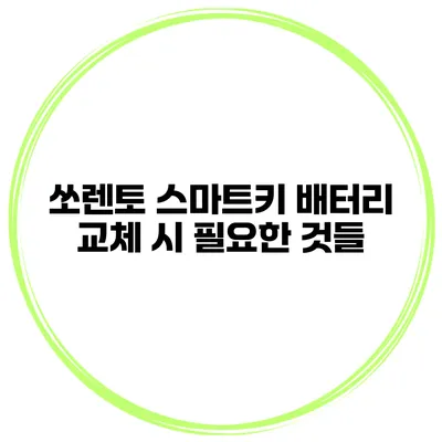 쏘렌토 스마트키 배터리 교체 시 필요한 것들