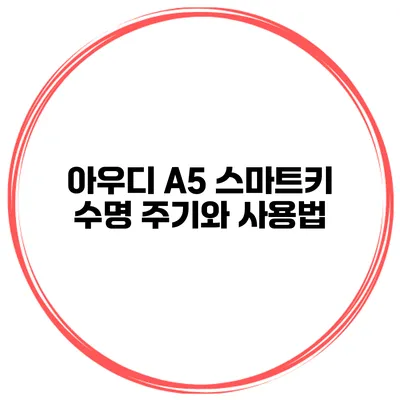 아우디 A5 스마트키 수명 주기와 사용법