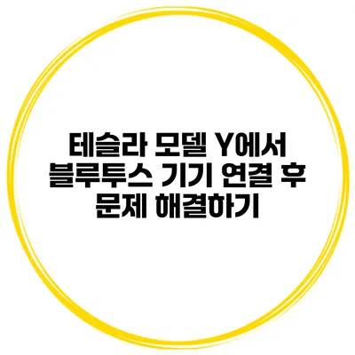 테슬라 모델 Y에서 블루투스 기기 연결 후 문제 해결하기