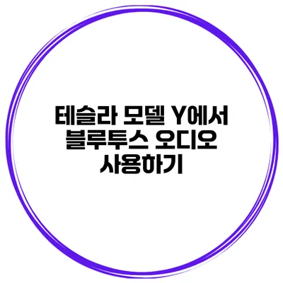 테슬라 모델 Y에서 블루투스 오디오 사용하기