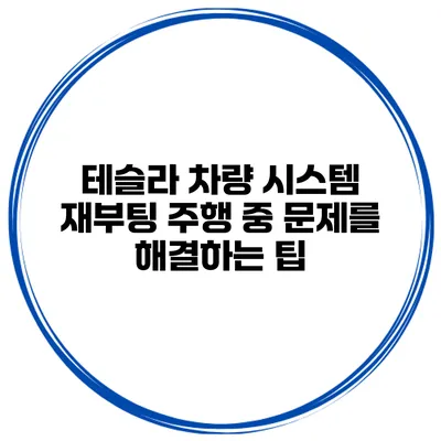 테슬라 차량 시스템 재부팅 주행 중 문제를 해결하는 팁